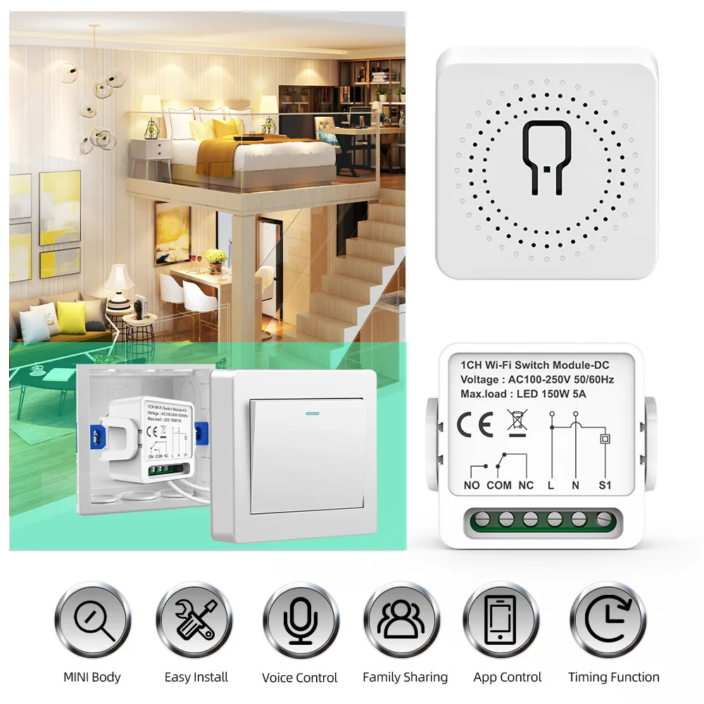 Tuya Smart ZigBee/WiFi Curtain Switch Module for Electric Roller Shutter Blind Motor 1/2CH Works Alexa Hey Google