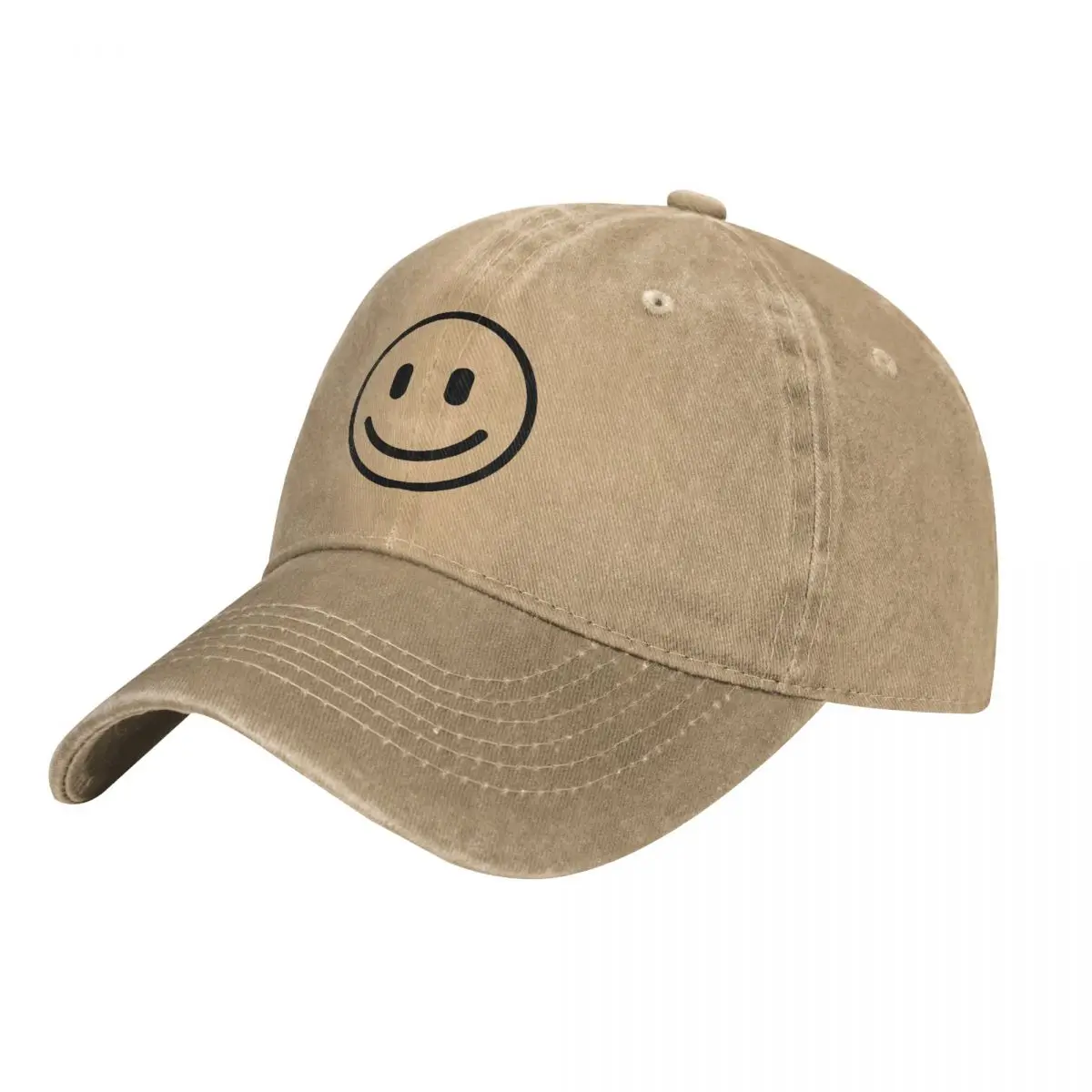 Happy Smile Baseball Cap Outdoor Sport Adjustable Desgin Art Washed Trucker Hat Couple Funny Logo Washed Baseball Caps