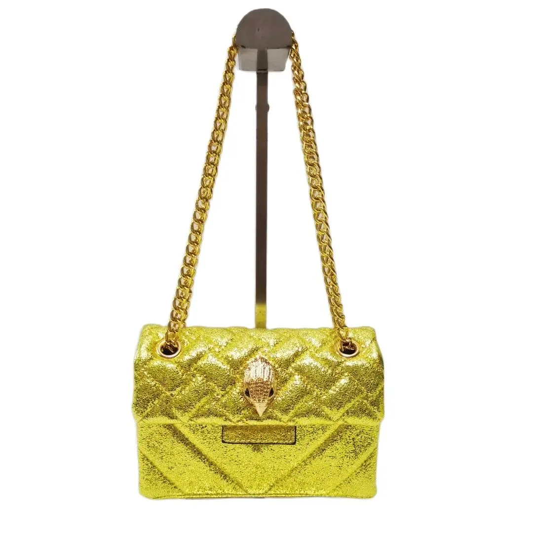 Luxury Design Shiny Glitter Mini Golden Women Handbag Shinny Sequin Quilted Fashion Cross Body Bag