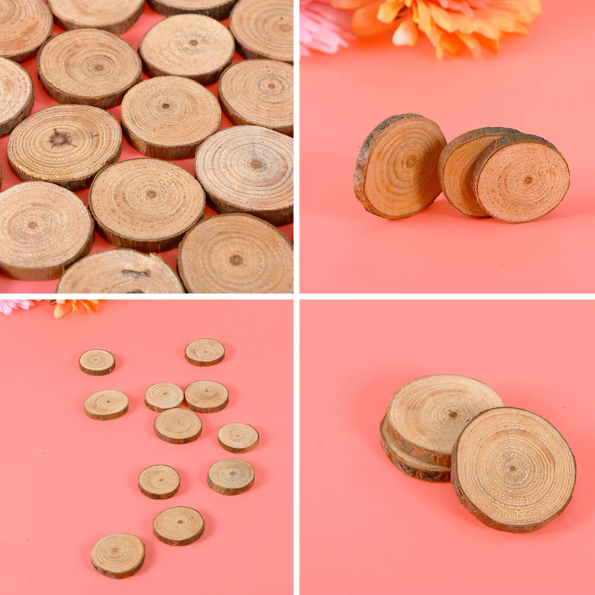 

30pcs 3-4Cm Wood Color Rosewood Discs For Diy Crafts Wedding Centerpieces Table Numbers Natural Slices Log Crafts Wood Discs