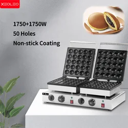 XEOLEO-Máquina Elétrica de Panquecas de Duas Cabeças, Dorayaki Maker, 1750 + 1750W, Máquina Hotcakes, Poffertjes Grill, 50 Buracos