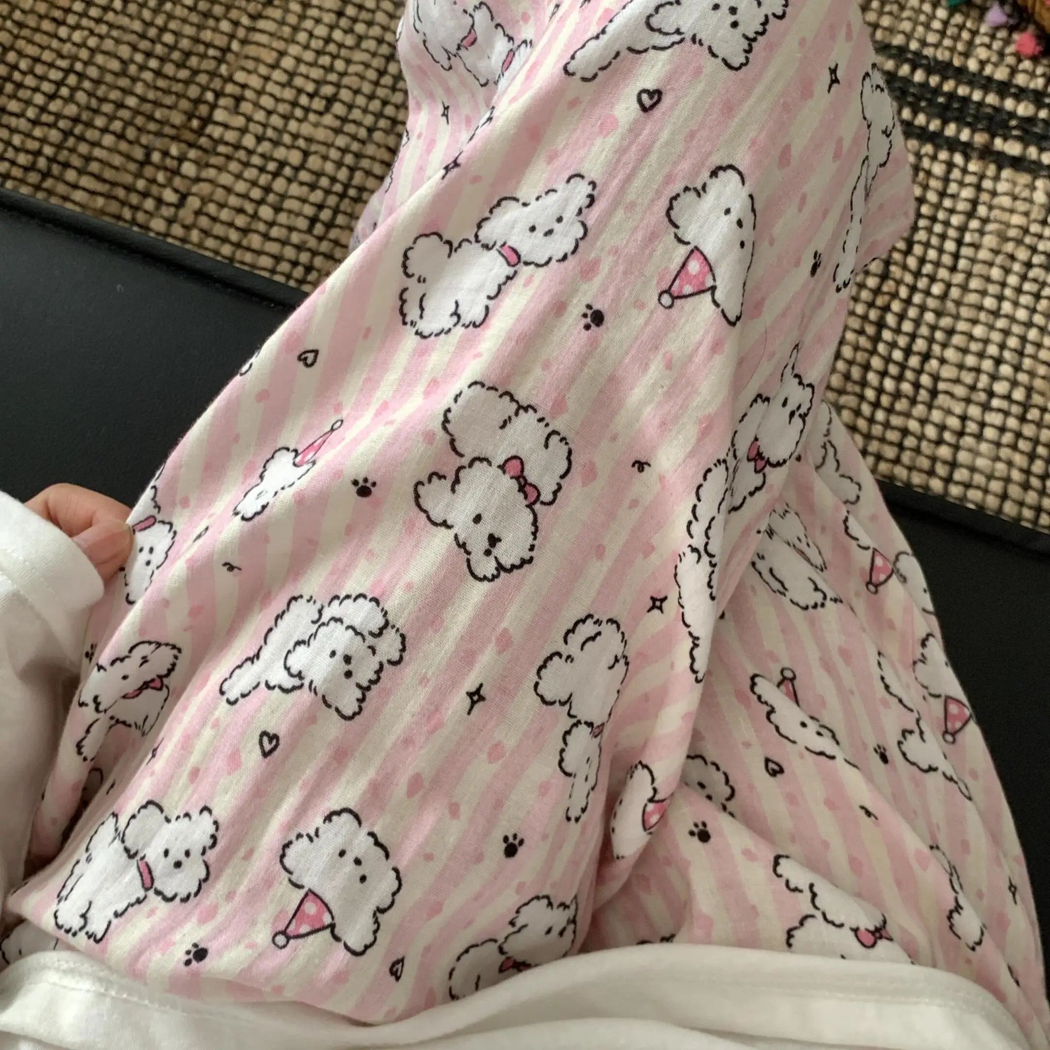 

Хлопковые фланелевые брюки для женщин, свободные, удобные, с мультяшным принтом, двухслойные, из хлопка, для дома