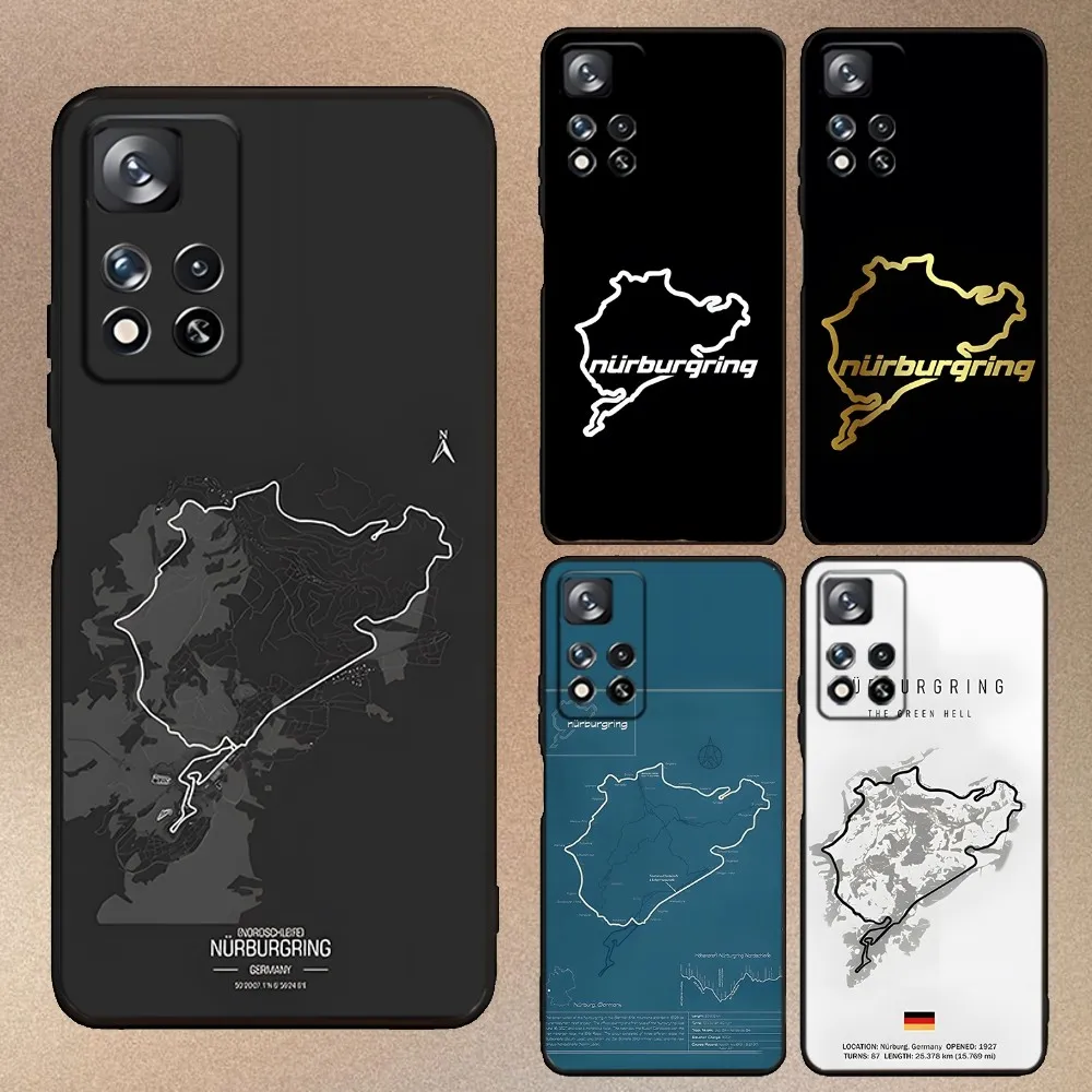 

Nurburgring Sport Car Phone Case For Samsung Galaxy A73,A91,A53,A52,A32,A73,A13,A21,A34,A71,A31,A22,A20 Black Cover