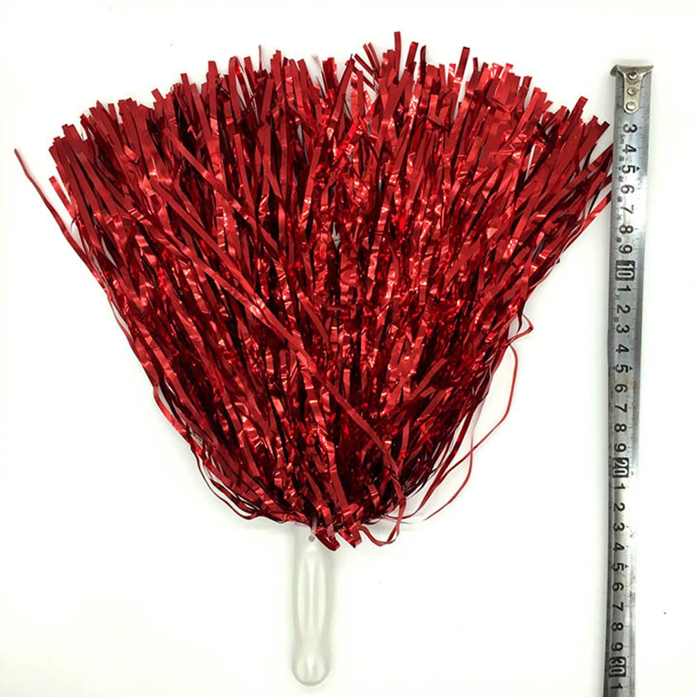 

12pcs Plastic Pompoms Hand-Cranked Cheerleading Dance Party Sports Event Team Costume Accessories Durable Reusable