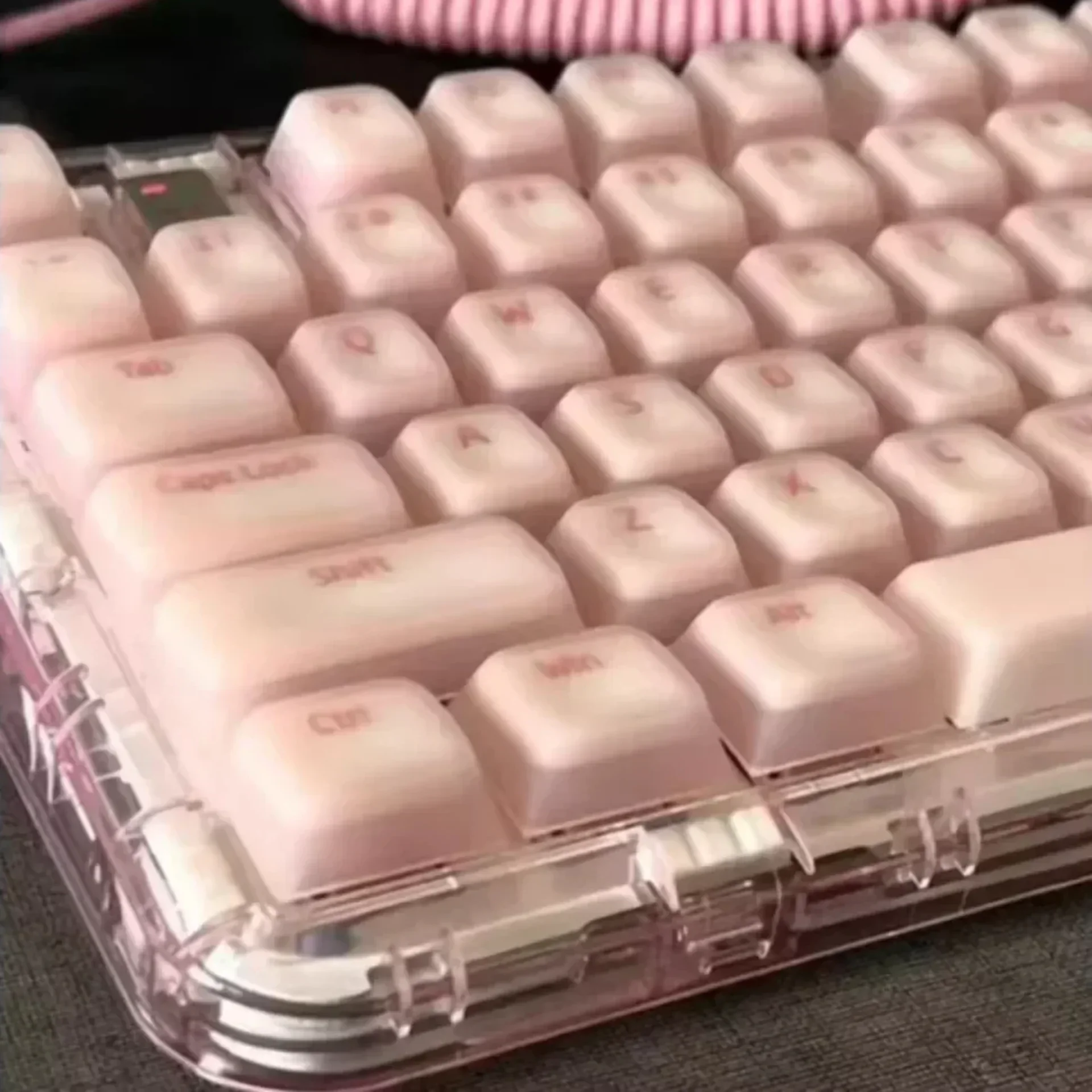 Translucent Silicone CHERRY Keycaps PBT Dopamine Mute for 21/61/87/104/108 Mechanical Keyboards