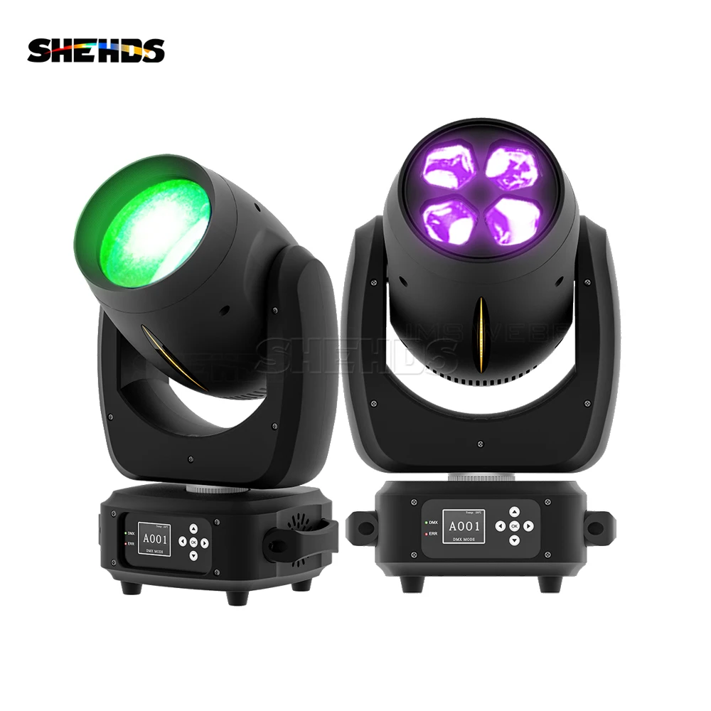 shehds led zoom feixe lavagem abelhas olhos 4x40w rgbw luz led 180w feixe de iluminacao de cabeca movel para dj discoteca luzes de efeito de palco 01