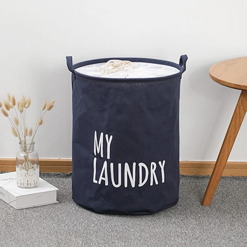 Bathroom Laundry Basket Linen Cotton Foldable Laundry Hamper Waterproof Clothes Toys Organizer High Capacity Home Storage Basket