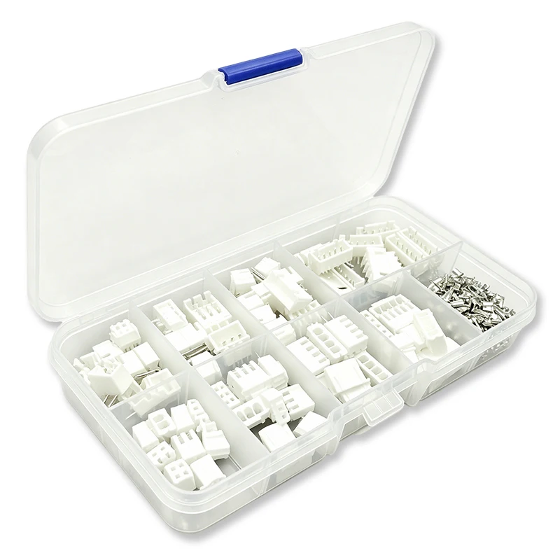 230PCS XH2.54 2.54mm Pitch Terminal KITs Housing Bent Needle Pin Header JST JC3 2P 3P 4P 5-Pin Connector Wire Connectors Adaptor