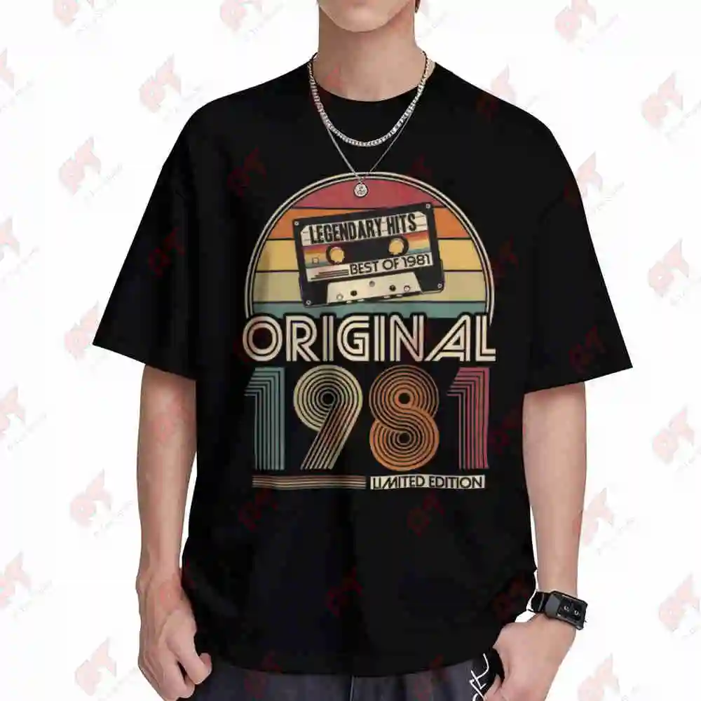 1981 Vintage Cassette Tape Rainbow Short Sleeve Tee 100% Cotton T-Shirt