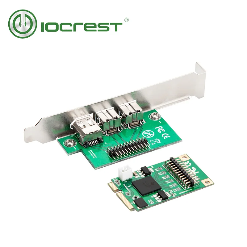 IOCREST Mini PCI Express 1 Port Firewire 1394A and 2 Ports 1394B Card Mini Pcie 1394 Card 3 Ports Texas- Instruments -xio2213b