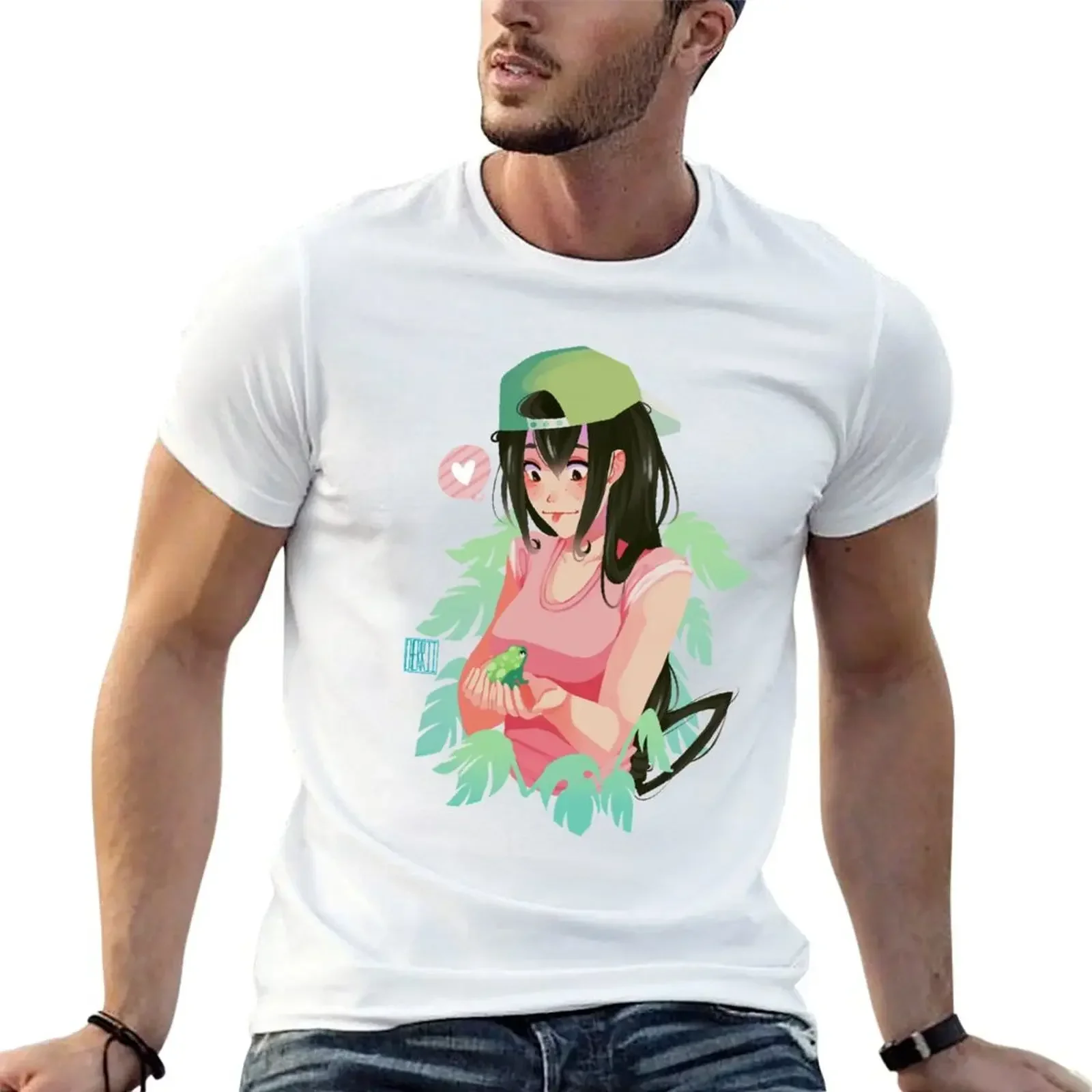 Asui Finds a Friend T-Shirt man clothes customizeds baggy shirts custom t shirt t shirt for men