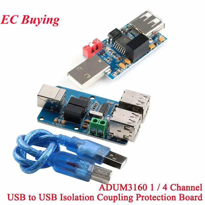 USB Isolator 1500V Isolator ADUM3160 Module Coupling Protection Board USB to USB Isolation with USB 2.0 1 / 4 Channel Way