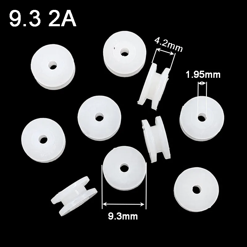 

9.3-2A Pulley Diameter 9.3mm Tight for 2mm Shaft DIY Plastic Model Toy Accessories 100pcs/lot