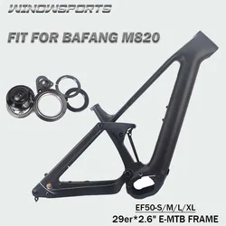 New arrival E-MTB Bike Carbon Frame 29er Suspension frame tire 2.6'' Compatible with Bafang M820 410WH / 740WH mountain frame