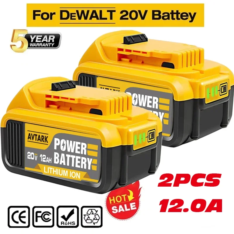 

New 100% Original 12000mAh 20V for Dewalt Power Tool Battery DCB206 20V 12.0Ah Battery DCB206 20V Battery DCB205 DCB204-2