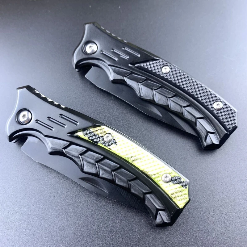 سكين جيب محمول قابل للطي مع مشبك خلفي فضي شفرة من الفولاذ المقاوم للصدأ للسفر والتخييم أداة القطع هدية العيد