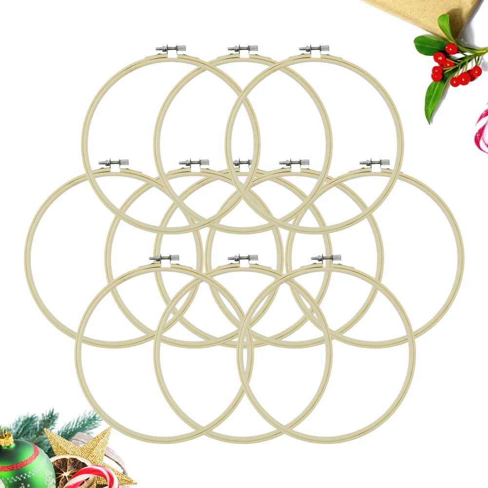 

12PCS Bamboo Embroidery Hoop DIY Ring Sewing Frame Wall Decor Cross Stitch Quilting Needlework Art