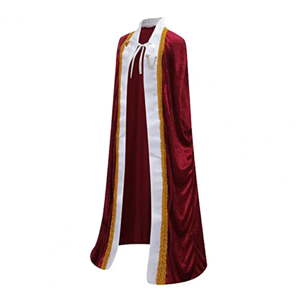 

Velvet Hooded Cape Costume Elegant Lace-up Halloween Cloak for Women King Queen Cosplay Cape Robe with Color for Festivals