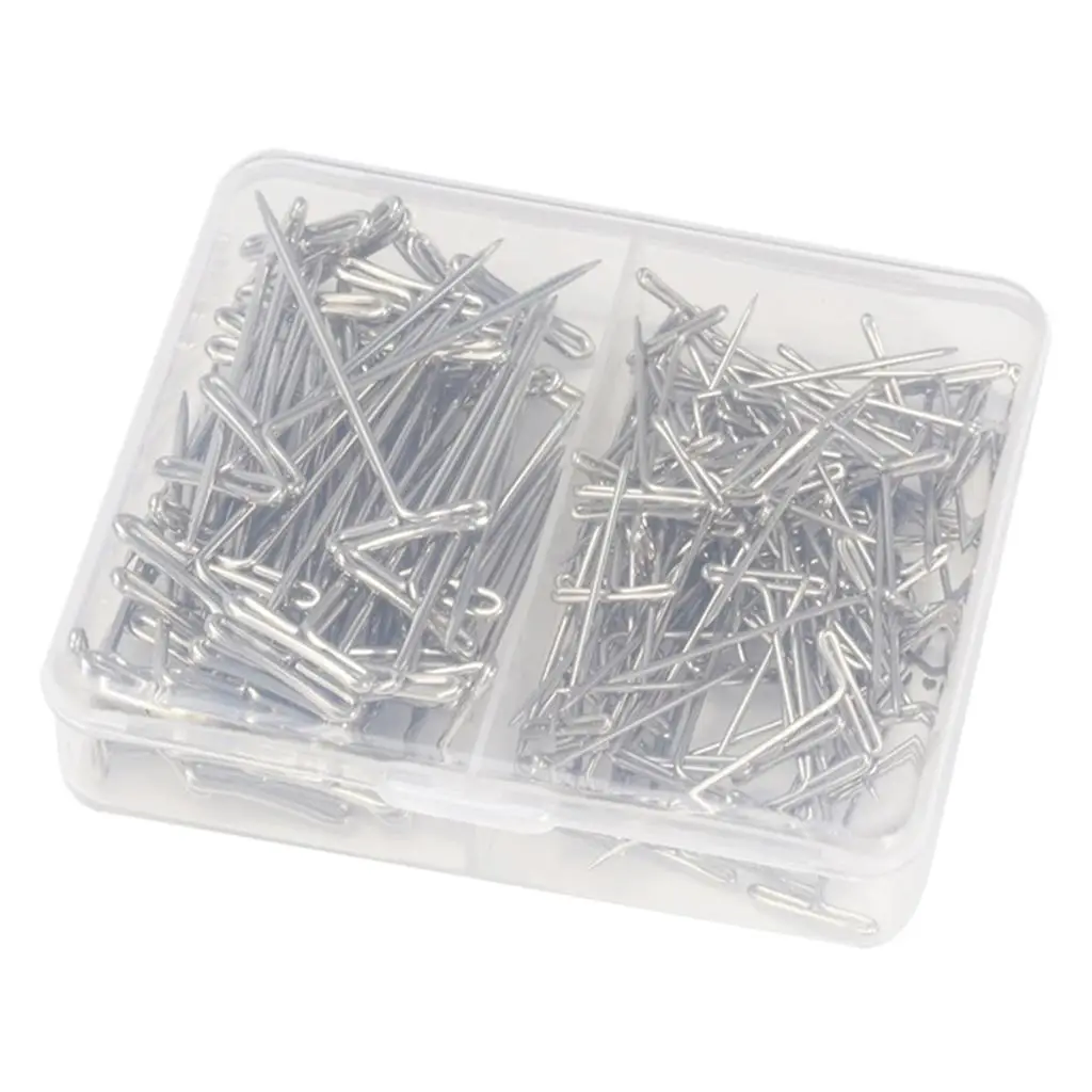 160Pcs 1.5 Inch, 1 Inch Wig T-pins with Plastic Transparent Package Box, Wig