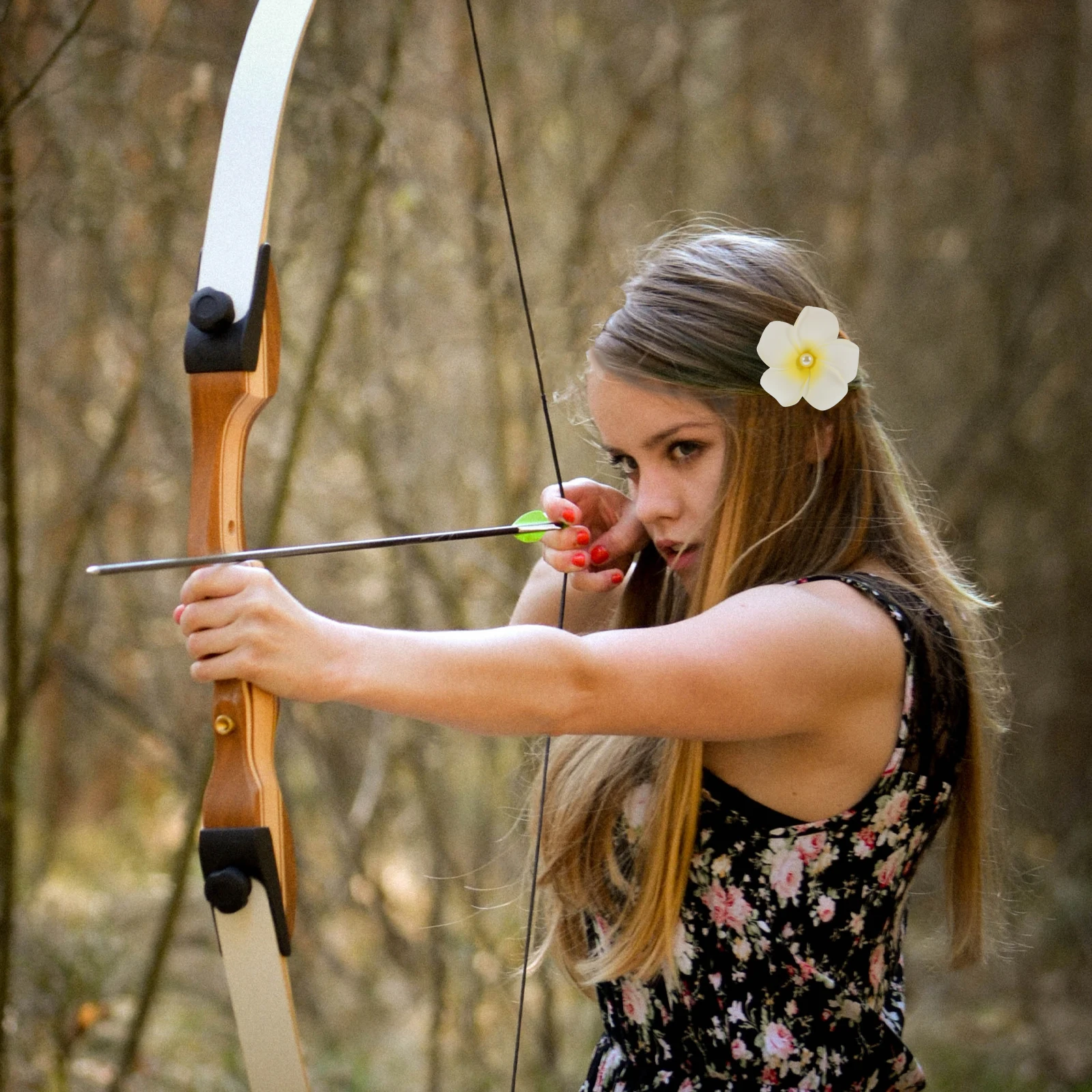 

10pcs U Shaped Hairpin Flower Design Hair Fork for Women Non Slip Frangipani Hair Clip Plumeria Pin Hawaiian Flower Durable