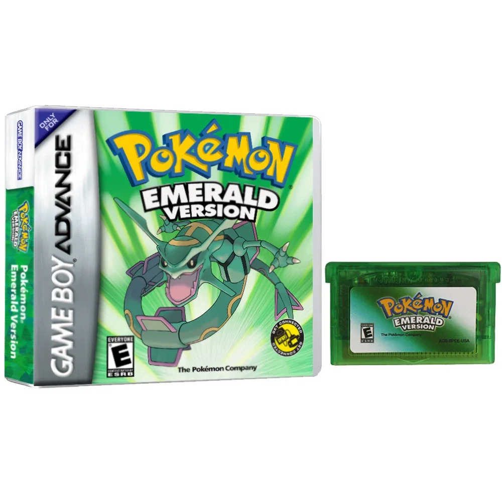 NEW Pokemon Series Emerald FireRed Leafgreen Ruby Sapphire 5 Versions GBA Game in Box for 32 Bit Video Game Cartridge No Manual