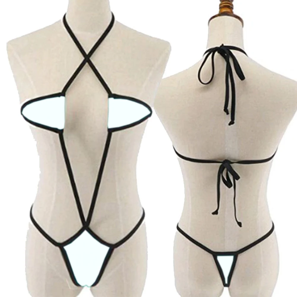 

Backless Threepoint Bikini for Women with Tie Waist and Lace Up Detail Slim Fit Swimsuit Suitable for Swimming and Sun