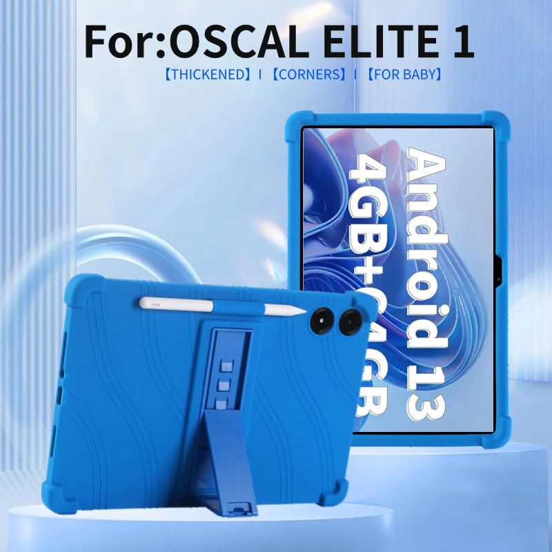 

4 Thicken Cornors Silicon Cover with Kickstand For Blackview Oscal Elite 1 2024 Case 12.1" Tablet PC Shockproof Protector Funda