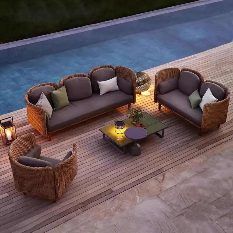 الإبداعية فيلا فناء الأرائك في الهواء الطلق شخصية لهجة مكتب حديقة الأرائك الحد الأدنى تصميم الأثاث Gartenstuhl Lshysf #3