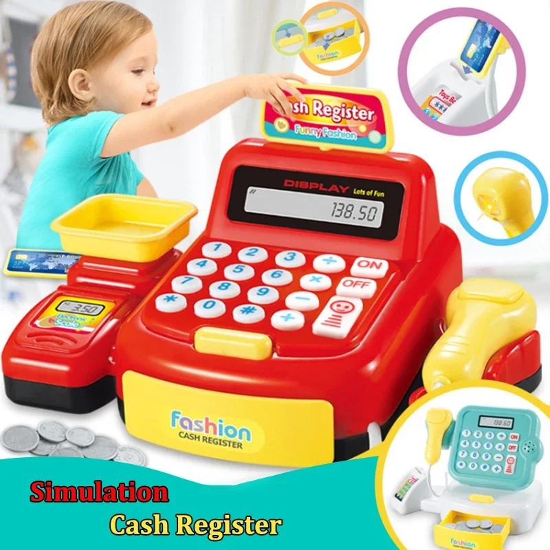 

Simulation Supermarket Cash Register Game Toy Electronic Pretend Play House Toys Lighting And Sound Effects Toy for Kid Birthday