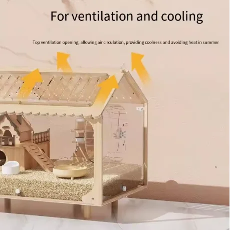 Easy to clean transparent hamster cage: luxury villa acrylic transparent golden bear dedicated house with 60 large space for pet