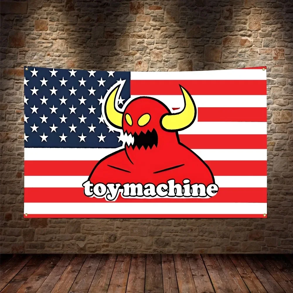 Toy Machines Skate Flag Polyester Digital Printing Banner For Bedroom Wall Art Tapestry Decoration Flag