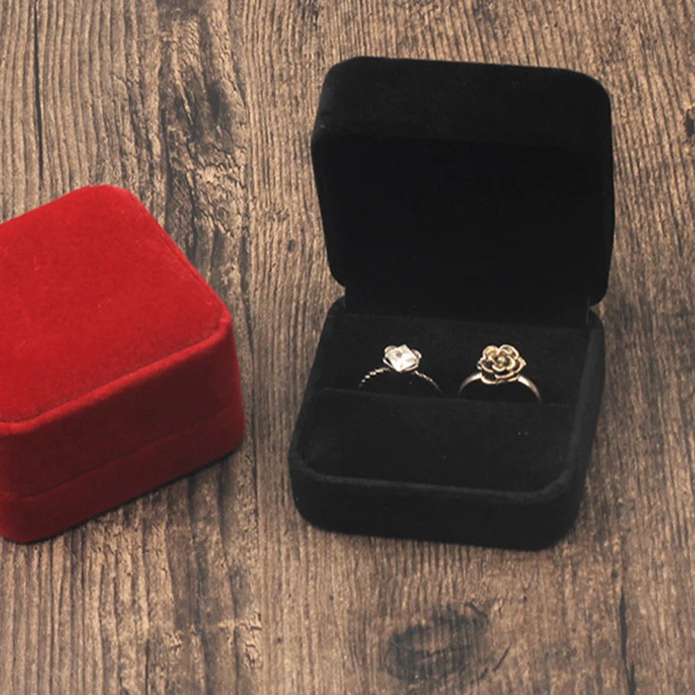

Flannel Ring Black Jewelry Holder Durable Material Proposal Wedding Jewelry Box Ring Storage Box Anniversary Gift