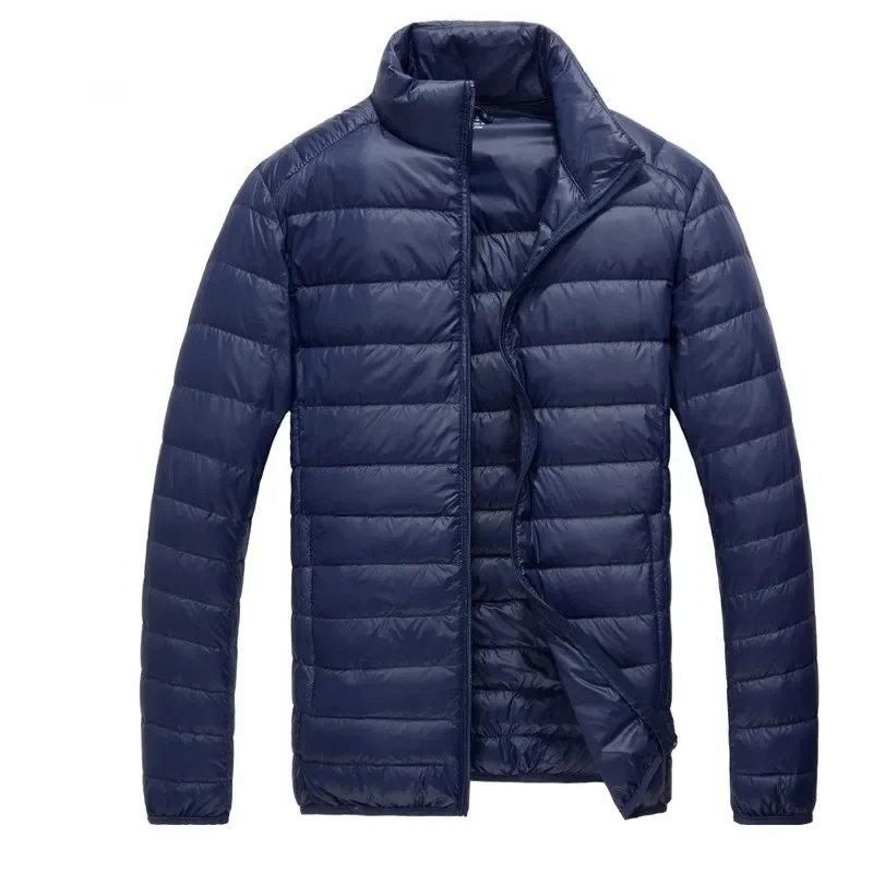 Casaco leve e quente masculino, jaqueta de parkas de inverno, azul royal, preto, cinza, verde, moda masculina, casacos populares, venda quente