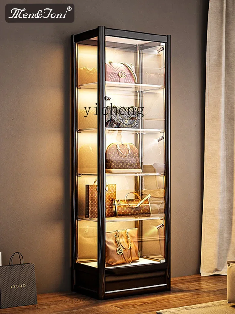 TQH light luxury installation-free bag storage cabinet household perfume glass door luxury display rack