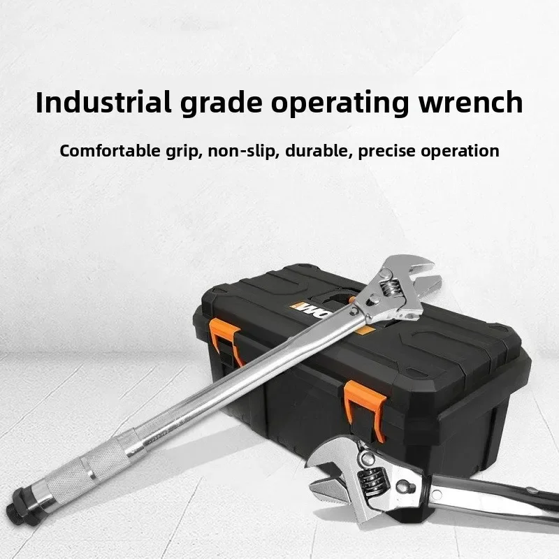 Chrome Vanadium Adjustable Open End Torque Wrench 41cm Ratchet Mechanism HVAC Plumbing Automotive Repair Tool
