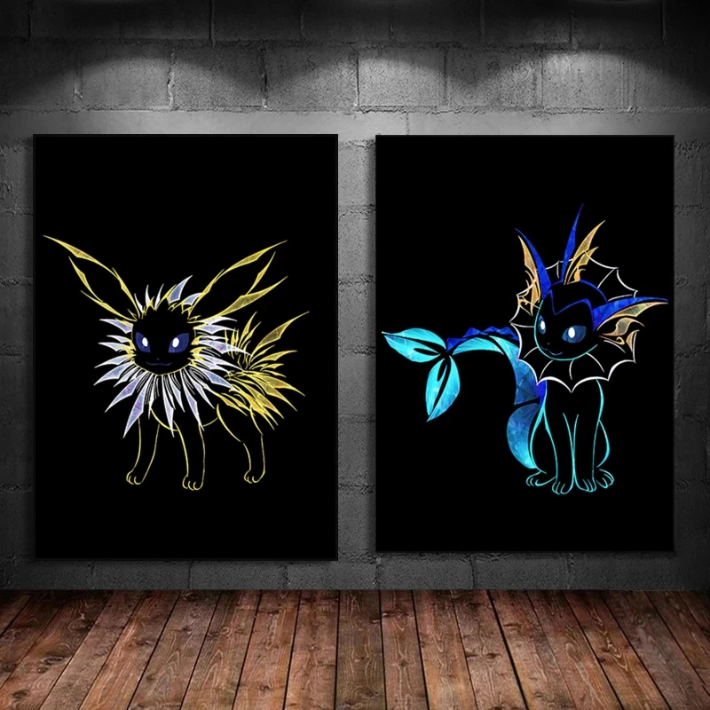 

Canvas Prints Pokemon Vaporeon Children's Bedroom Decor Wall Art Home Hanging Classic Modular Painting Picture Birthday Gifts