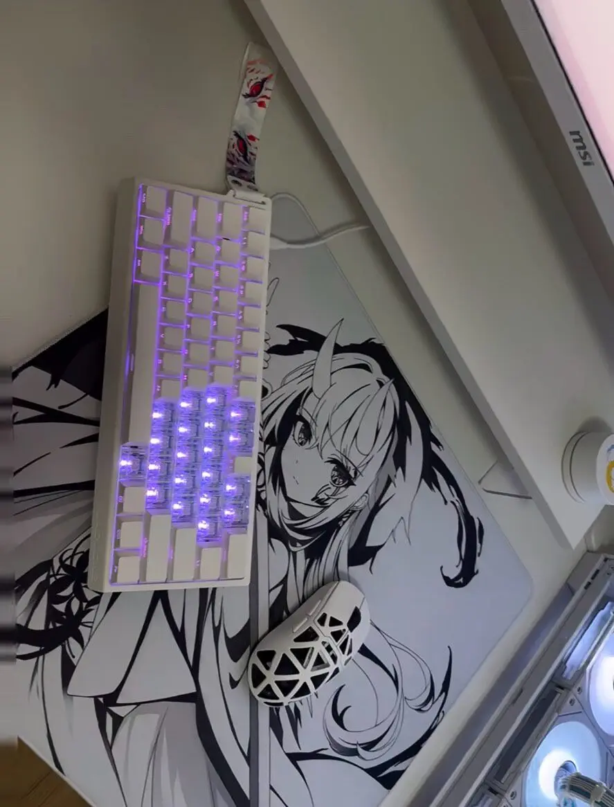 Custom Pure White Side Print Translucent Keycaps, Cherry Profile PBT, Full Layout Set for 68/75/87 Mechanical Keyboards Gift