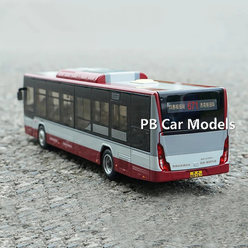 Pure electric bus model with light version 1:43 Foton bus bus Ouhui Beijing bus alloy