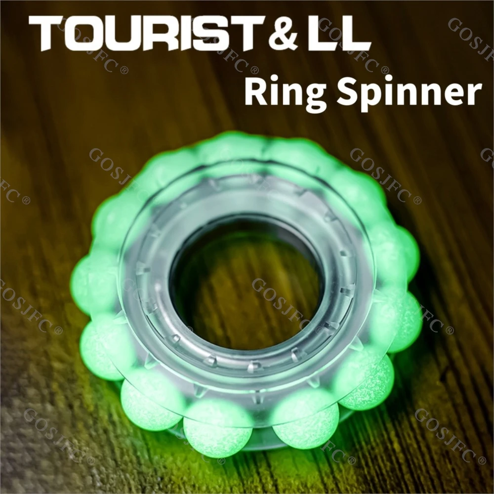 TOURISTLL – anneau Spinner lumineux en acier inoxydable, accessoires de bureau, jouets Fidget pour adultes