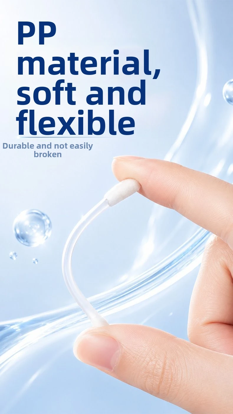 Saline Cotton Swabs Nasal Ear Oral Hand Cleaning Disposable Daily Care Portable Cotton Sticks For Kids Adults
