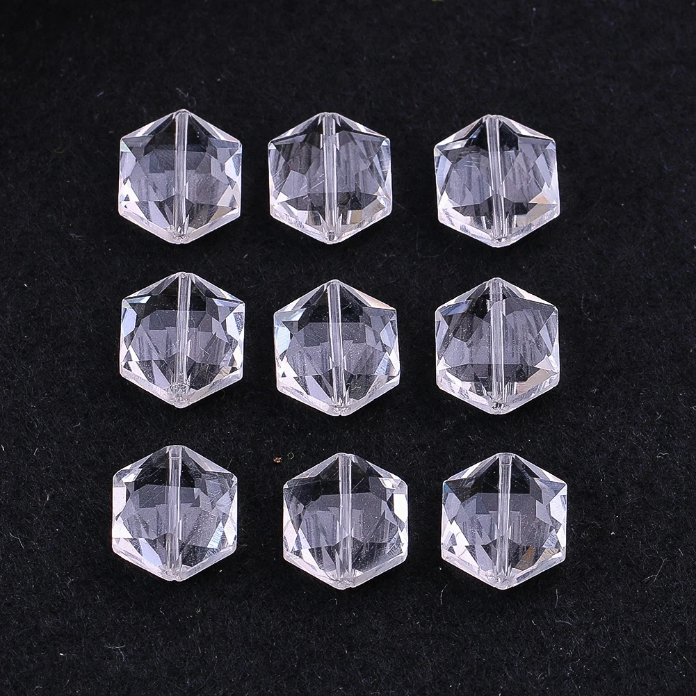 5pcs Transparent Glass Crystal Star of David Straight Hole Beads DIY Jewelry Bead Strings Door Curtain Chandelier Accessories