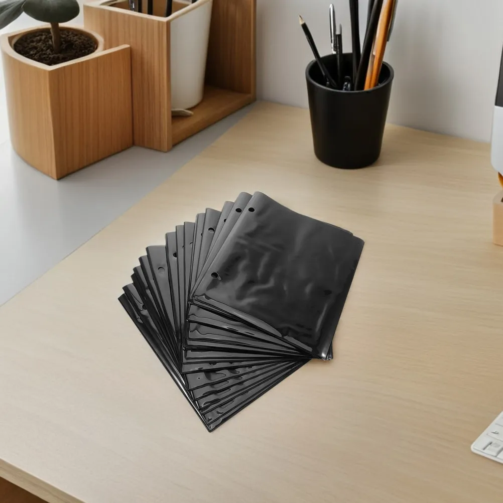 

15 Pcs Flip Folder Replacementss Pages Double Sided Music Folio Musical with 2 Holes Folders Plastic Pockets