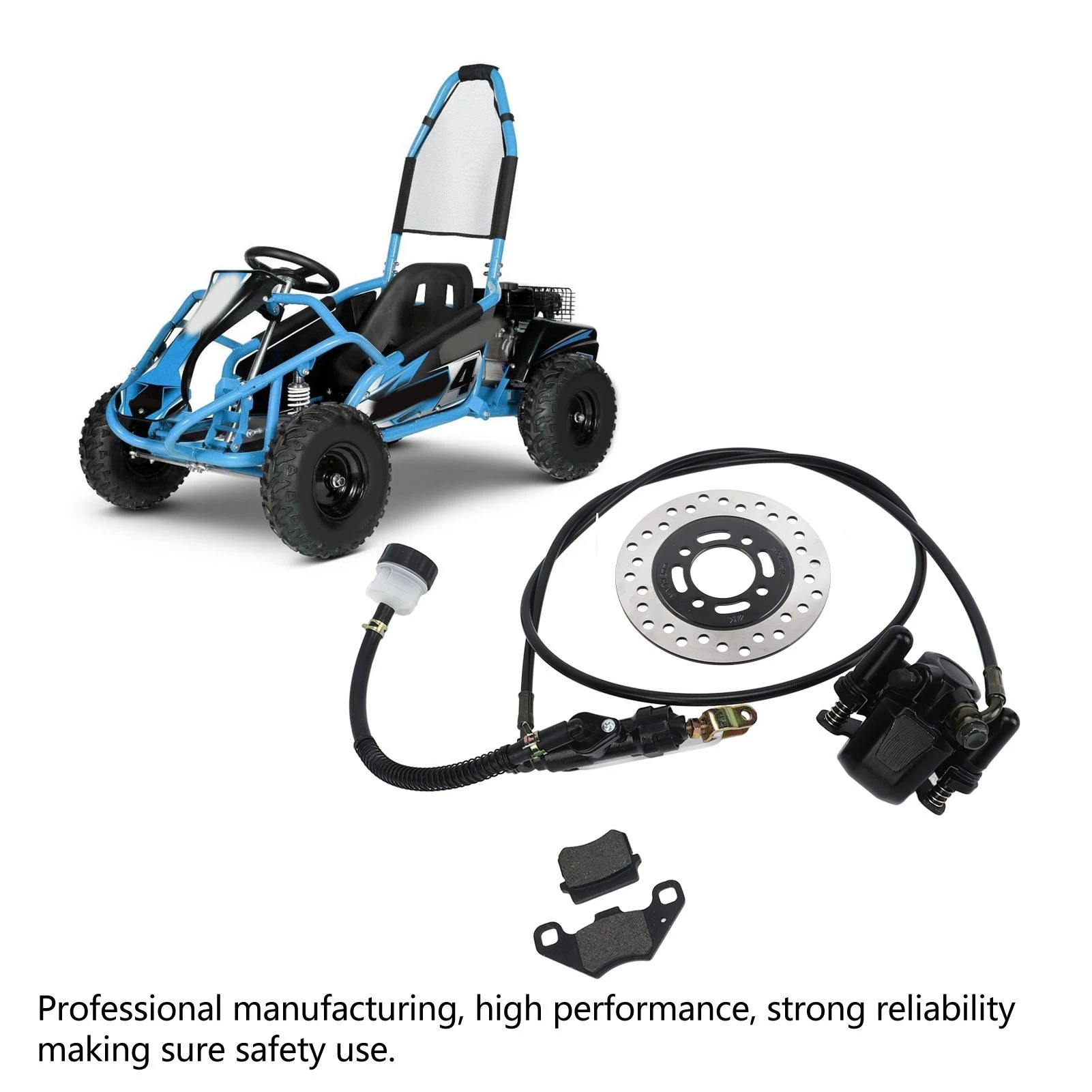 1PC Universal Hydraulic Disc Brake Kit Complete Set with Brake Pads Rotor Caliper for 50cc-250cc Dirt Bike Quad ATV Go Kart High