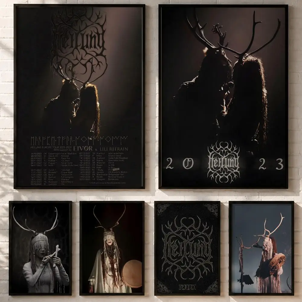 Nordic Folk Band Heilung Poster HD poster wall art self-stick no-residue for home cafe office great gift