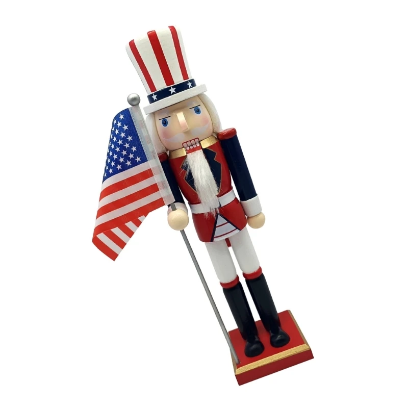 

Walnutcracker Soldier Nut Cracker Puppet Desktop Ornament for Independence Day and Memorial Day Home Display