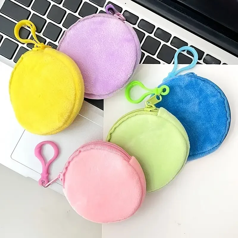 الصلبة أفخم جولة محفظة نسائية للعملات المعدنية المرأة لطيف المحفظة بطاقة الهوية حقيبة المفاتيح الحد الأدنى عملة حقيبة Kawaii محافظ للنساء هدية