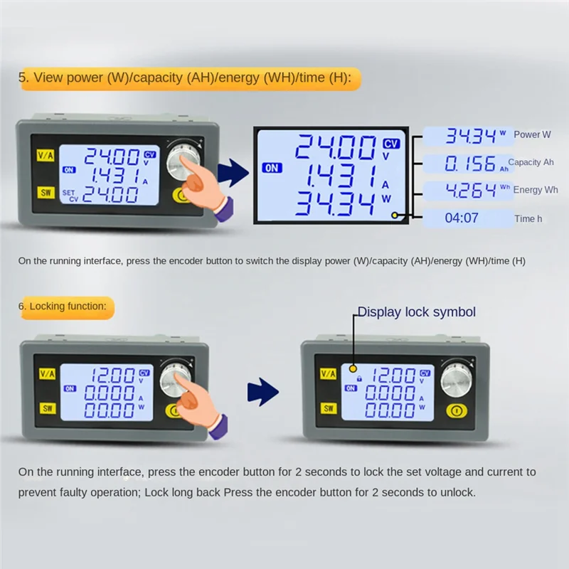 XY6015L 0-60V 15A 900W DC DC Buck Converter CC CV Power Module Adjustable Regulated Laboratory Power Supply