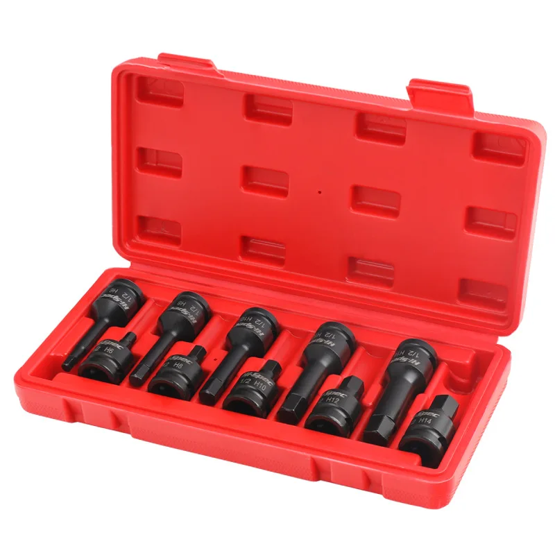 Impact Allen Key Box Set 1/2 H12 H17 Hex T80 Torx Screwdriver Bit Socket Long Wrench Head For Ratchet Auto Repairing Tool