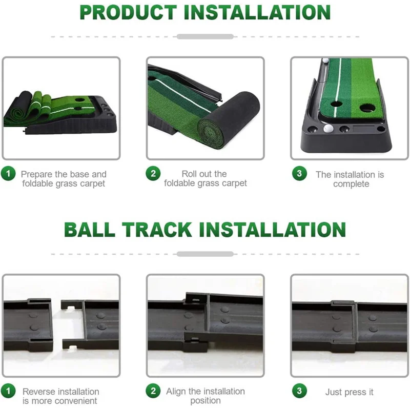 Indoor Golf Putter Track with Automatic Return