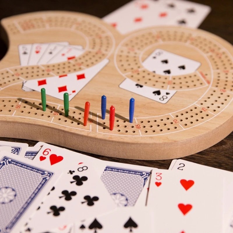 Strategy Cards Game Travel Portable Cribbage Game with Colored Pegs Enduring